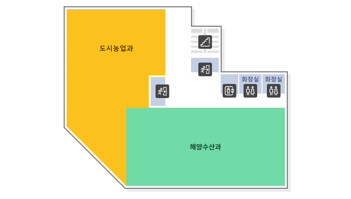 별관 3층 구조도. 도시농업과, 화장실